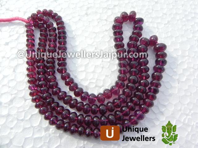 Rhodolite Garnet Smooth Roundelle Beads